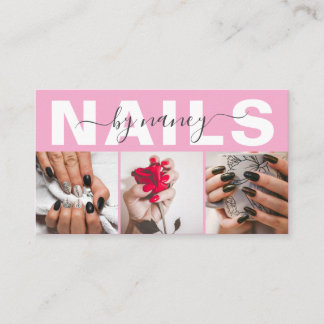 Nail Technician Typography Photo Qr Code Logo  Visitekaartje