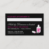 NAIL TECHNICIAN VISITEKAARTJE AFSPRAKENKAARTJE (Achterkant)