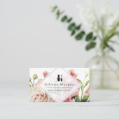 Nail Techniciens Logo Moderne Geometrische Chic Fl Visitekaartje (Staand voorkant)