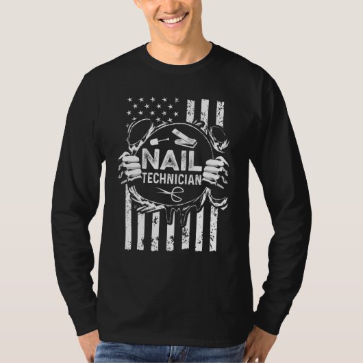 Nail Technicier Certified Nail Tech Artist Manicur T-shirt (Voorkant)