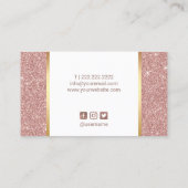 Nail Technicier Makeup Artist Roos Gold Glitter Visitekaartje (Achterkant)