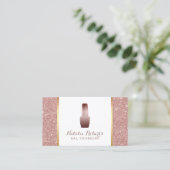 Nail Technicier Makeup Artist Roos Gold Glitter Visitekaartje (Staand voorkant)