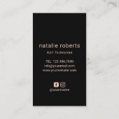 Nail Technicier Roos Gold Bottle Manicurist Salon Visitekaartje (Achterkant)