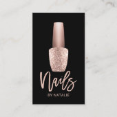 Nail Technicier Roos Gold Bottle Manicurist Salon Visitekaartje (Voorkant)