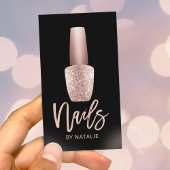 Nail Technicier Roos Gold Bottle Manicurist Salon Visitekaartje