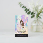 Nail Technicier Salon Artist Crystal Holographic Visitekaartje (Staand voorkant)