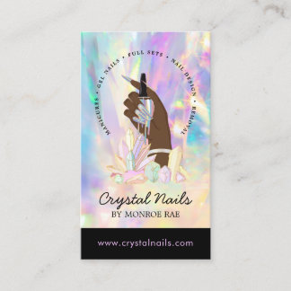 Nail Technicier Salon Artist Crystal Holographic  Visitekaartje