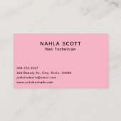 Nail Technicier Salon Pink & Black Poolse fles Visitekaartje (Achterkant)