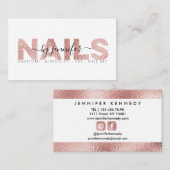 Nail Technicier Salon Roos Gold Metallic Elegant Visitekaartje (Voorkant / Achterkant)