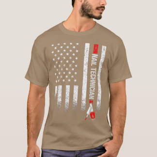 Nail-technicus Amerikaanse vlaggen Nail-Tech Artis T-shirt