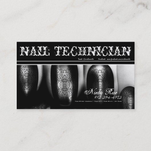 Nail-technicus/artiest/Manicurist-Visitekaartje(2) Visitekaartje (Voorkant)