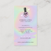 Nail-technicus Beauty Salon Pastel Holographic Visitekaartje (Achterkant)