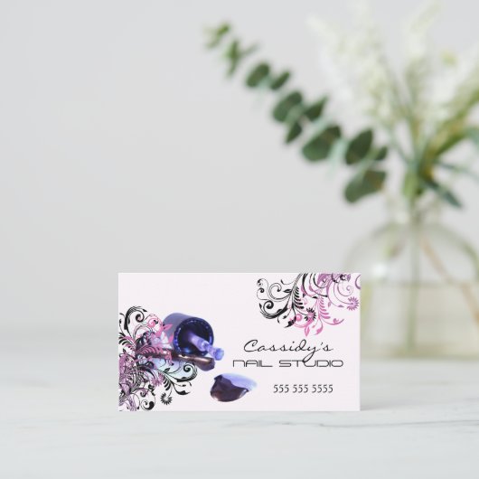 Nail Technicus Beauty Salon Visitekaartje (Staand voorkant)