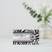 Nail-technicus Black White Zebra Visitekaartje (Staand voorkant)