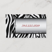Nail-technicus Black White Zebra Visitekaartje (Achterkant)