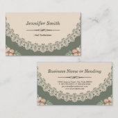 Nail Technicus -  Chic Floral Visitekaartje (Voorkant / Achterkant)