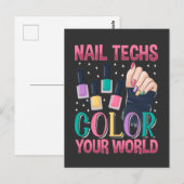 Nail-technicus Colorful Nails Manicure Artist Briefkaart (Voorkant / Achterkant)