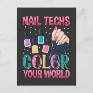 Nail-technicus Colorful Nails Manicure Artist Briefkaart