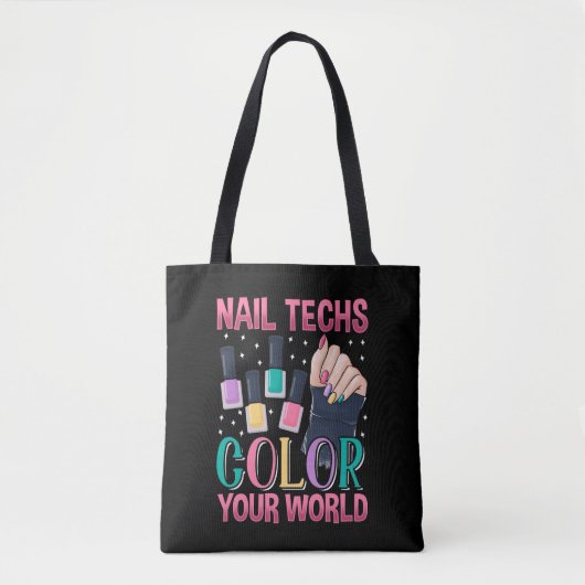 Nail-technicus Colorful Nails Manicure Artist Tote Bag (Voorkant)