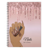 Nail-technicus die Glittering Gold uitstuurt Notitieboek (Voorkant)