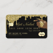 Nail-technicus die Gold Glitter-kredietstijl aanst Visitekaartje (Voorkant)