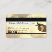 Nail-technicus die Gold Glitter-kredietstijl aanst Visitekaartje (Achterkant)