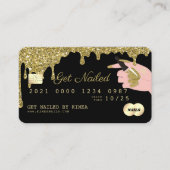 Nail-technicus die Gold Glitter-kredietstijl aanst Visitekaartje (Voorkant)