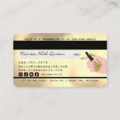 Nail-technicus die Gold Glitter-kredietstijl aanst Visitekaartje (Achterkant)