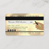 Nail-technicus die Gold Glitter-kredietstijl aanst Visitekaartje (Achterkant)