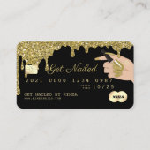 Nail-technicus die Gold Glitter-kredietstijl aanst Visitekaartje (Voorkant)