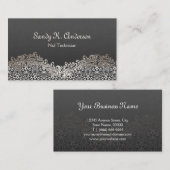 Nail-technicus - Elegant Damask Lace Visitekaartje (Voorkant / Achterkant)