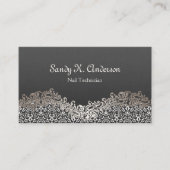 Nail-technicus - Elegant Damask Lace Visitekaartje (Voorkant)