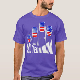 Nail-technicus Flag Nails Nail Tech Artist T-shirt