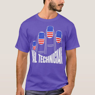Nail-technicus Flag Nails Nail Tech Artist T-shirt