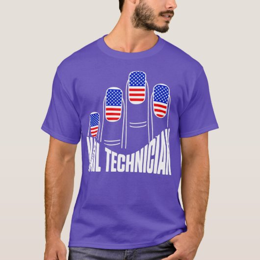 Nail-technicus Flag Nails Nail Tech Artist T-shirt (Voorkant)