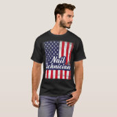 Nail-technicus Flag USA Tools Nail Tech Artist T-shirt (Voorkant volledig)