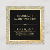 Nail Technicus Gold Glitter Poolse fles Vierkante Visitekaartje (Achterkant)