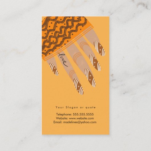 Nail-technicus handgetekend Visitekaartje (Achterkant)