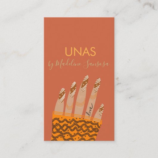 Nail-technicus handgetekend Visitekaartje (Voorkant)