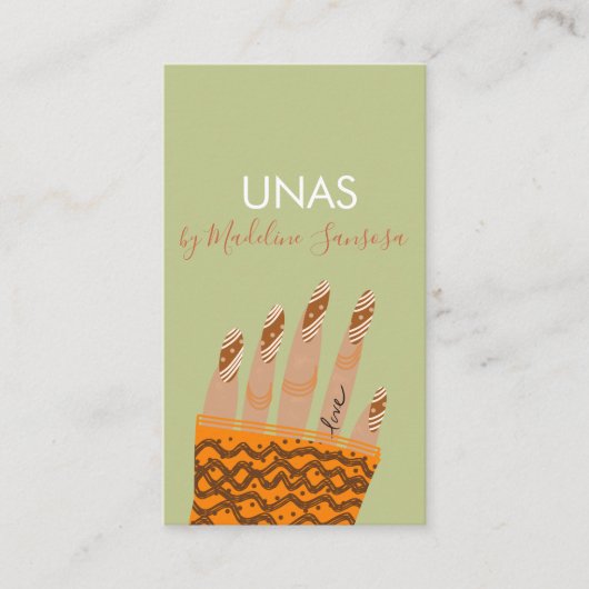 Nail-technicus handgetekend Visitekaartje (Voorkant)