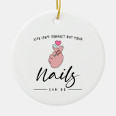 Nail Technicus  kunst voor schoonheidsvrouwen Keramisch Ornament (Voorkant)