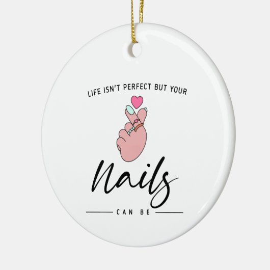 Nail Technicus  kunst voor schoonheidsvrouwen Keramisch Ornament (Links)