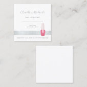 Nail-technicus legant Silver met roze Pools Vierkante Visitekaartje (Voorkant / Achterkant)