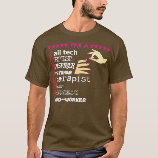 Nail Technicus Love Nail Tech Funny Tech Nail T-shirt (Voorkant)