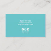 Nail-technicus Makeup Artist Roos Gold Blauwgroen Visitekaartje (Achterkant)