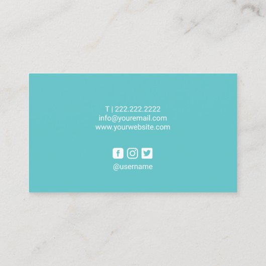 Nail-technicus Makeup Artist Roos Gold Blauwgroen Visitekaartje (Achterkant)