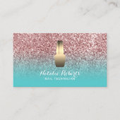 Nail-technicus Makeup Artist Roos Gold Blauwgroen Visitekaartje (Voorkant)