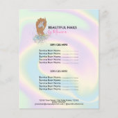 Nail Technicus Mani Salon Holografen Girly Modern Flyer (Voorkant)