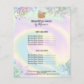 Nail Technicus Mani Salon Holografen Girly Modern Flyer (Voorkant)