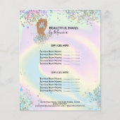 Nail Technicus Mani Salon Holografen Girly Modern Flyer (Voorkant)